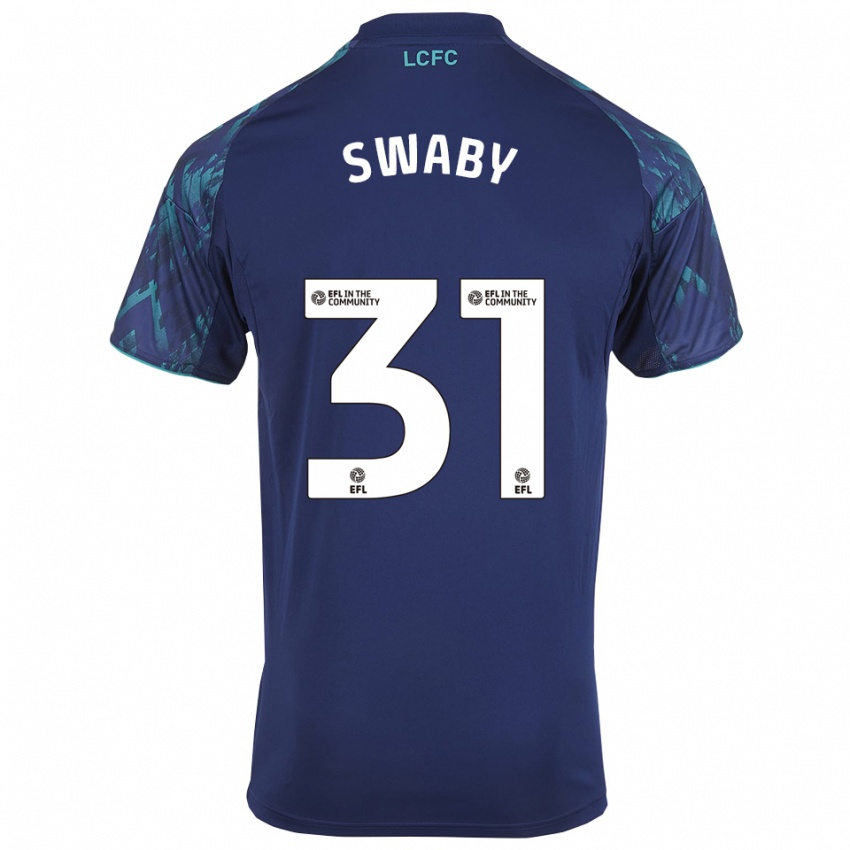 ילדים שנטל סוובי #31 כחול נייבי ירוק לבן הרחק ג'רזי 2025/26 חולצה קצרה