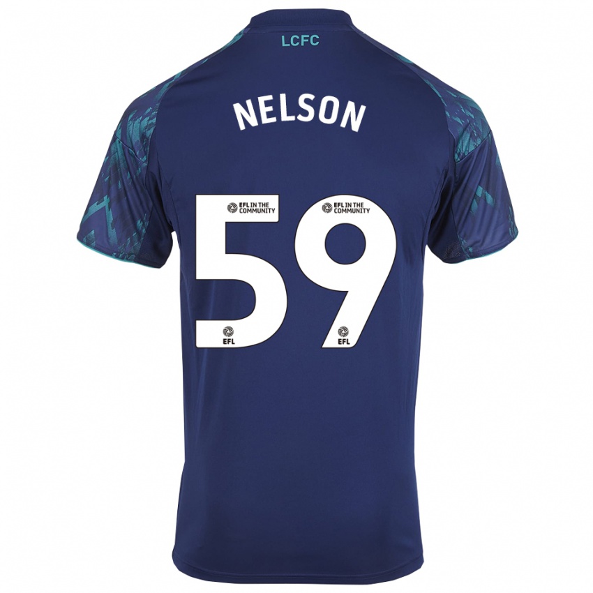 ילדים רוני נלסון #59 כחול נייבי ירוק לבן הרחק ג'רזי 2025/26 חולצה קצרה