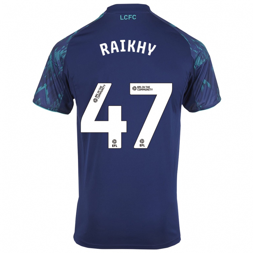 ילדים אריאן רייקי #47 כחול נייבי ירוק לבן הרחק ג'רזי 2025/26 חולצה קצרה