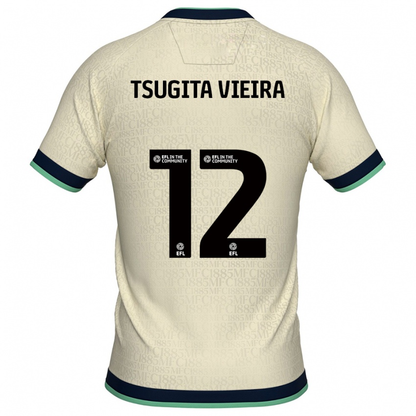 ילדים Sacha Tsugita Vieira #12 שמפניה כחול נייבי הרחק ג'רזי 2025/26 חולצה קצרה