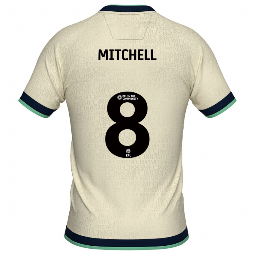 ילדים Billy Mitchell #8 שמפניה כחול נייבי הרחק ג'רזי 2025/26 חולצה קצרה