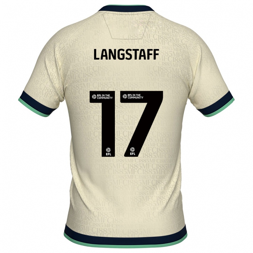 ילדים מקולי לנגסטאף #17 שמפניה כחול נייבי הרחק ג'רזי 2025/26 חולצה קצרה