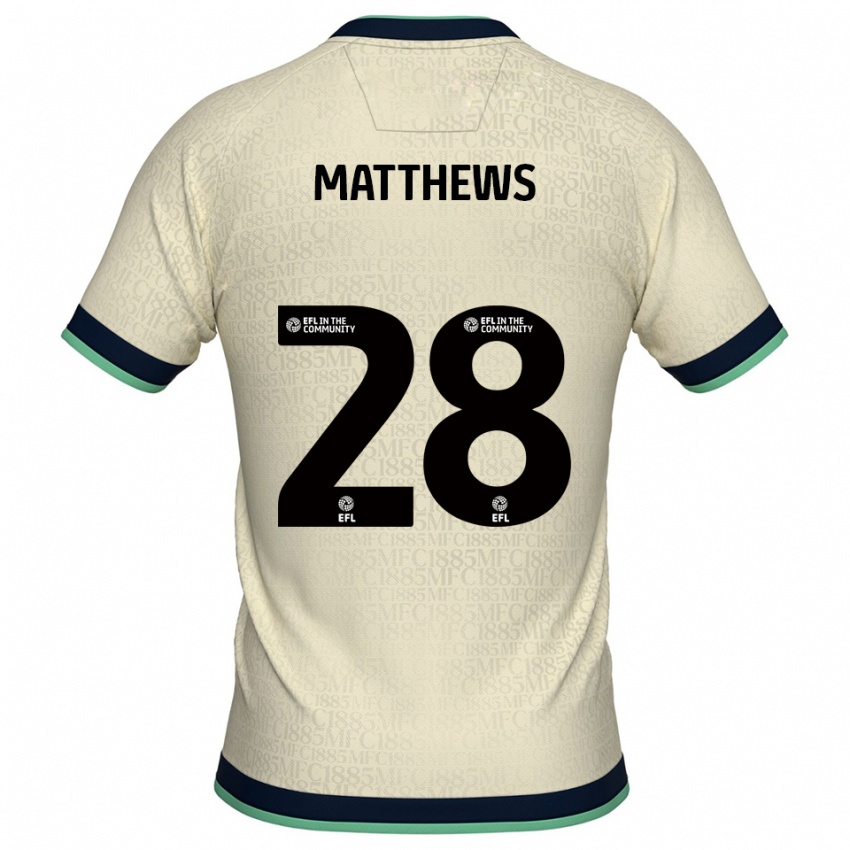 ילדים אג'יי מתיוס #28 שמפניה כחול נייבי הרחק ג'רזי 2025/26 חולצה קצרה