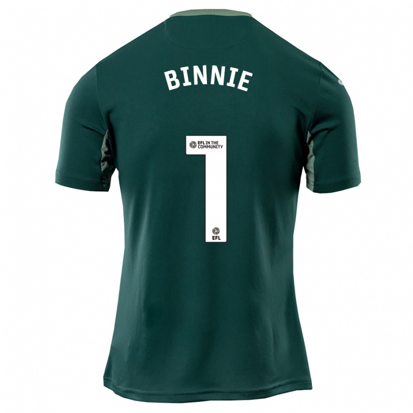 ילדים Ethan Binnie #1 ירוק לבן סגול הרחק ג'רזי 2025/26 חולצה קצרה