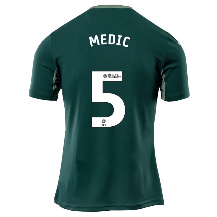 ילדים יעקב מדיק #5 ירוק לבן סגול הרחק ג'רזי 2025/26 חולצה קצרה