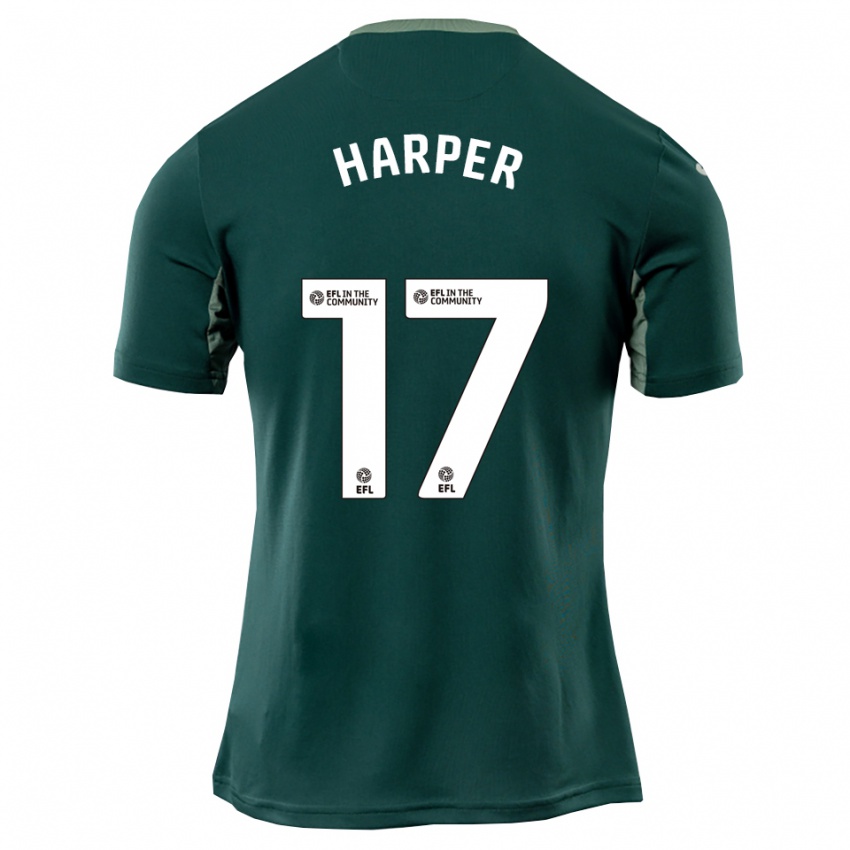 ילדים Jess Harper #17 ירוק לבן סגול הרחק ג'רזי 2025/26 חולצה קצרה