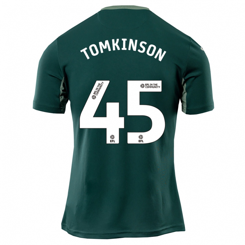 ילדים ג'ונתן תומקינסון #45 ירוק לבן סגול הרחק ג'רזי 2025/26 חולצה קצרה