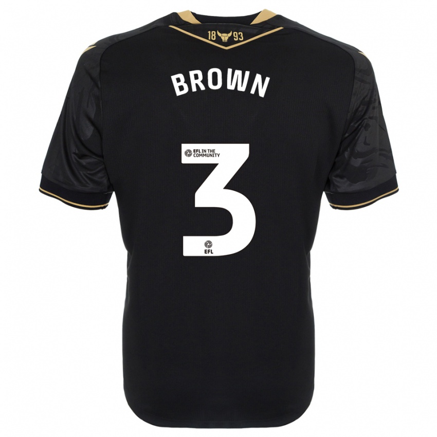 ילדים קיירון בראון #3 שחור זהב הרחק ג'רזי 2025/26 חולצה קצרה