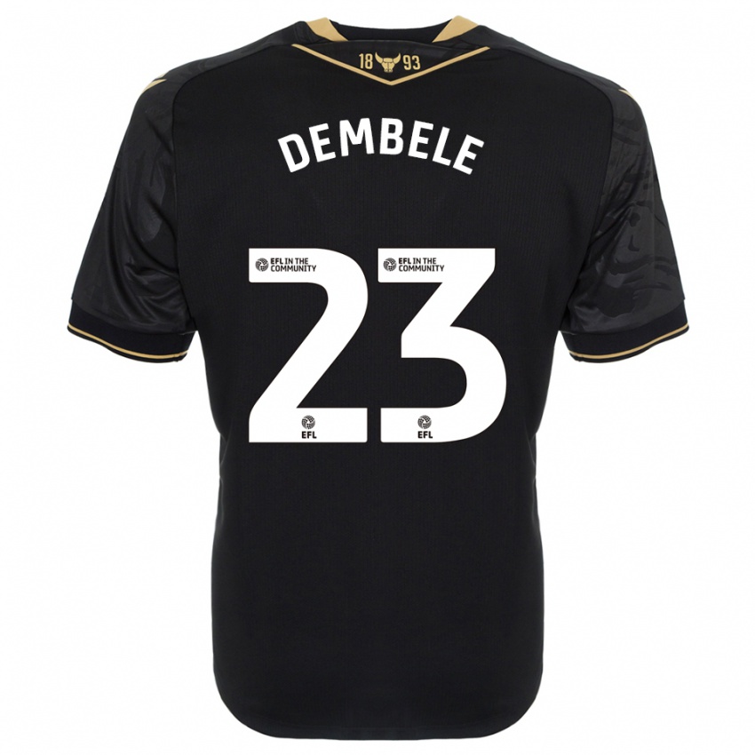 ילדים סיריקי דמבלה #23 שחור זהב הרחק ג'רזי 2025/26 חולצה קצרה