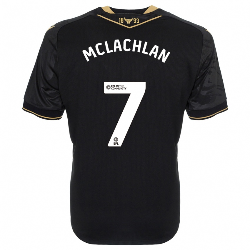 ילדים דייזי מקלכלן #7 שחור זהב הרחק ג'רזי 2025/26 חולצה קצרה