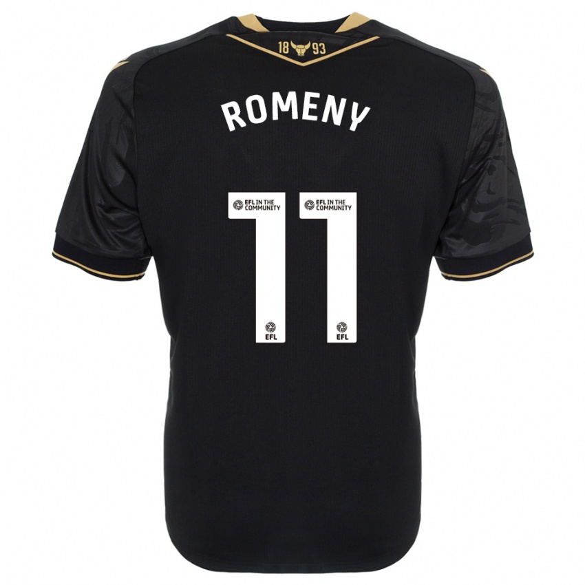 ילדים Ole Romeny #11 שחור זהב הרחק ג'רזי 2025/26 חולצה קצרה