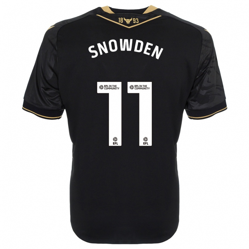 ילדים Leo Snowden #11 שחור זהב הרחק ג'רזי 2025/26 חולצה קצרה