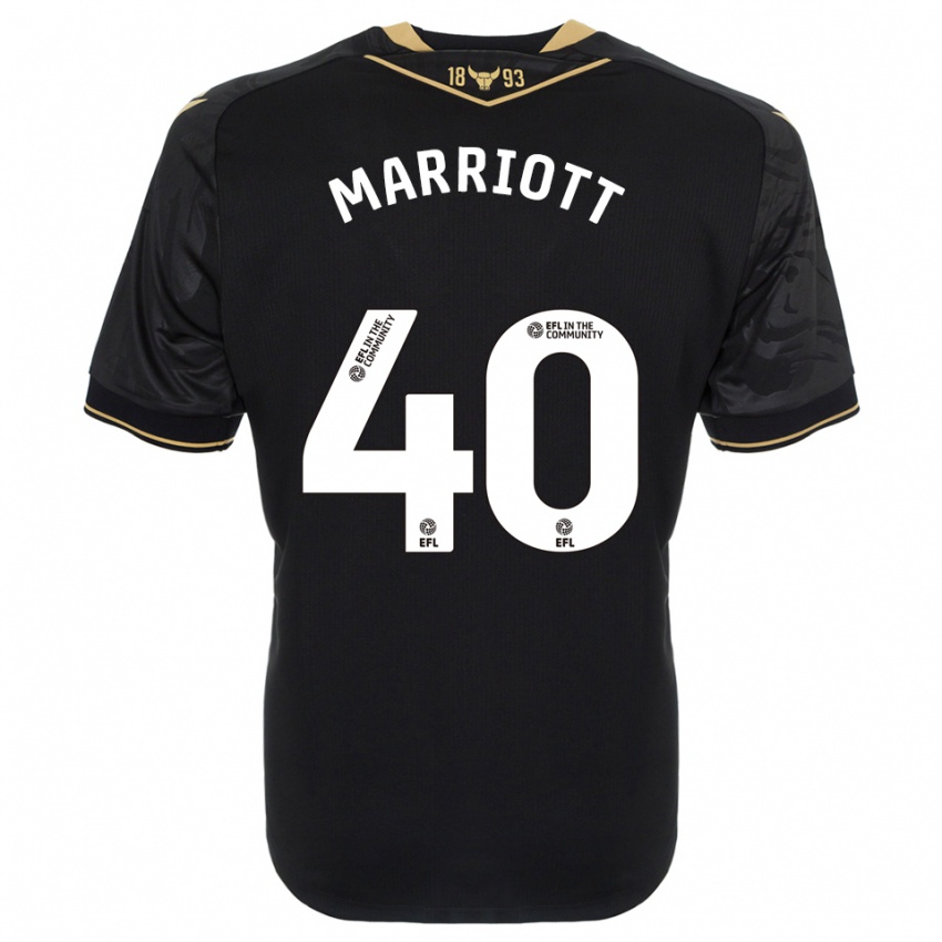ילדים מונטי מריוט #40 שחור זהב הרחק ג'רזי 2025/26 חולצה קצרה
