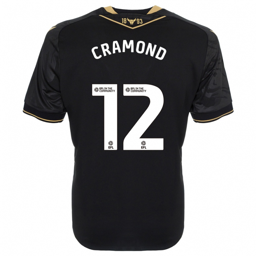 ילדים Charlie Cramond #12 שחור זהב הרחק ג'רזי 2025/26 חולצה קצרה