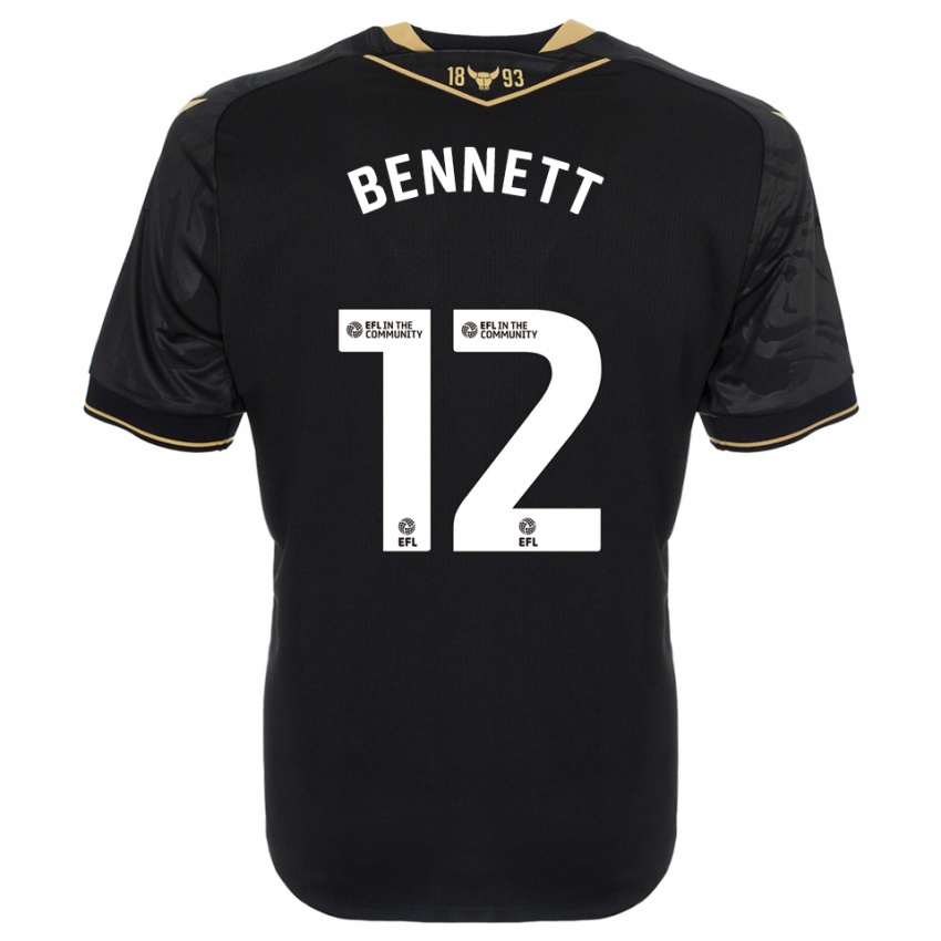 ילדים Joe Bennett #12 שחור זהב הרחק ג'רזי 2025/26 חולצה קצרה