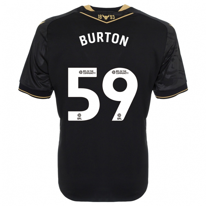 ילדים Kasway Burton #59 שחור זהב הרחק ג'רזי 2025/26 חולצה קצרה