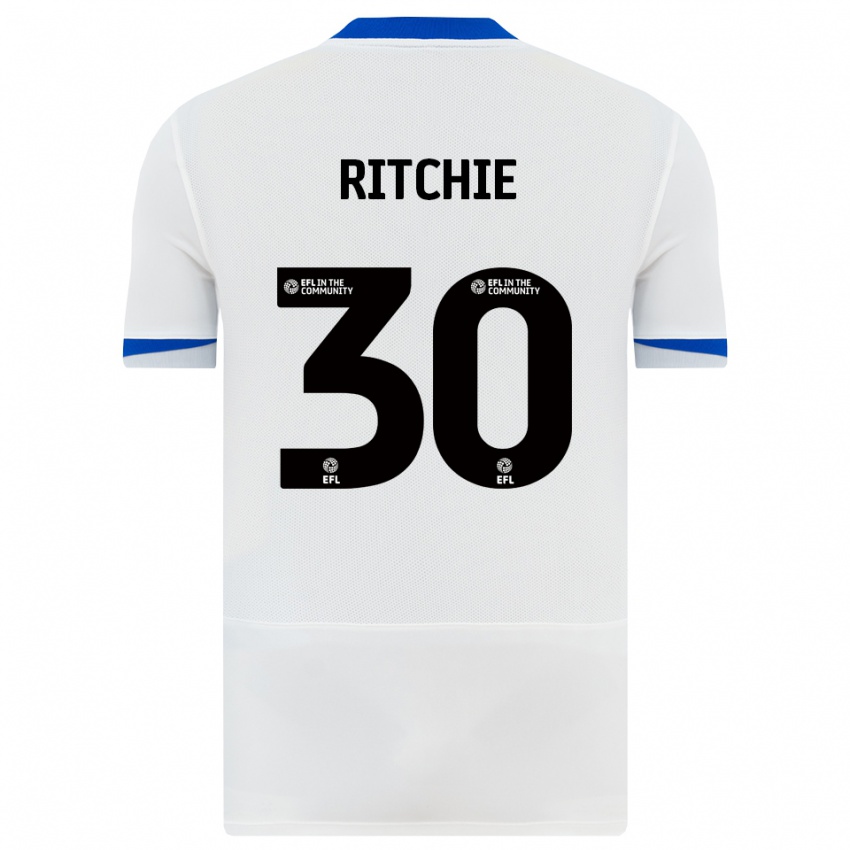 ילדים מאט ריצ'י #30 לבן שחור הרחק ג'רזי 2025/26 חולצה קצרה