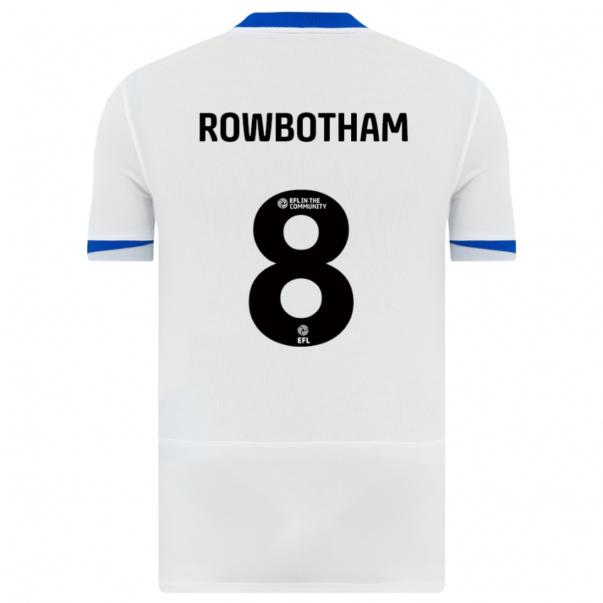 ילדים Ava Rowbotham #8 לבן שחור הרחק ג'רזי 2025/26 חולצה קצרה