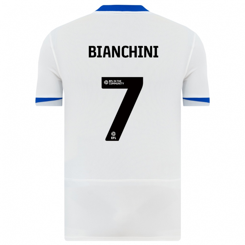 ילדים פלוריאן ביאנקיני #7 לבן שחור הרחק ג'רזי 2025/26 חולצה קצרה