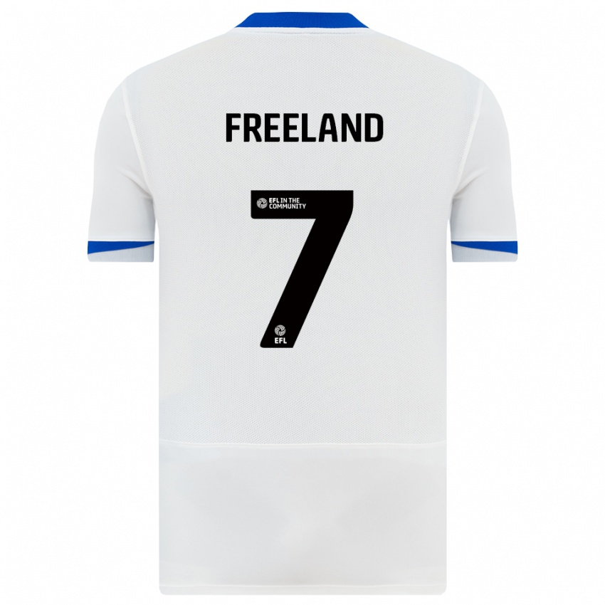 ילדים Georgie Freeland #7 לבן שחור הרחק ג'רזי 2025/26 חולצה קצרה