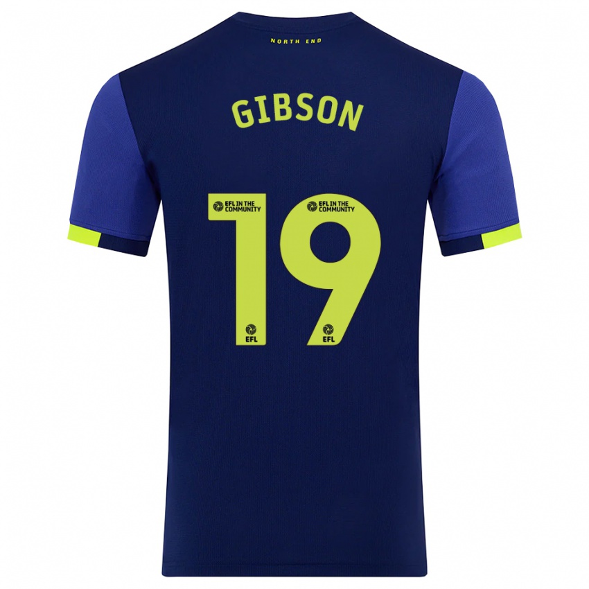 ילדים לואיס גיבסון #19 כחול נייבי צהוב הרחק ג'רזי 2025/26 חולצה קצרה