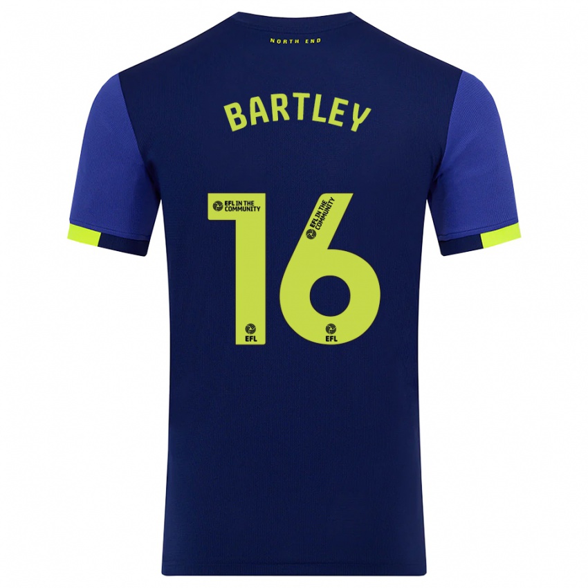 ילדים Melanie Bartley #16 כחול נייבי צהוב הרחק ג'רזי 2025/26 חולצה קצרה