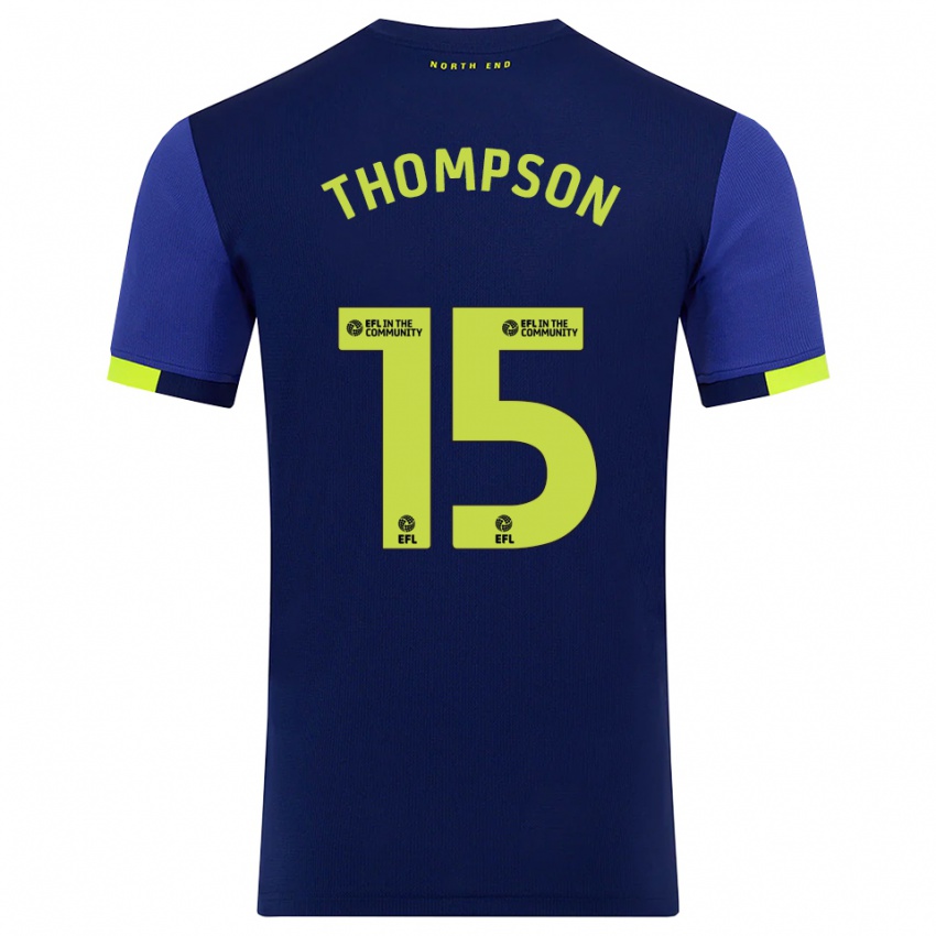 ילדים ג'ורדן תומפסון #15 כחול נייבי צהוב הרחק ג'רזי 2025/26 חולצה קצרה