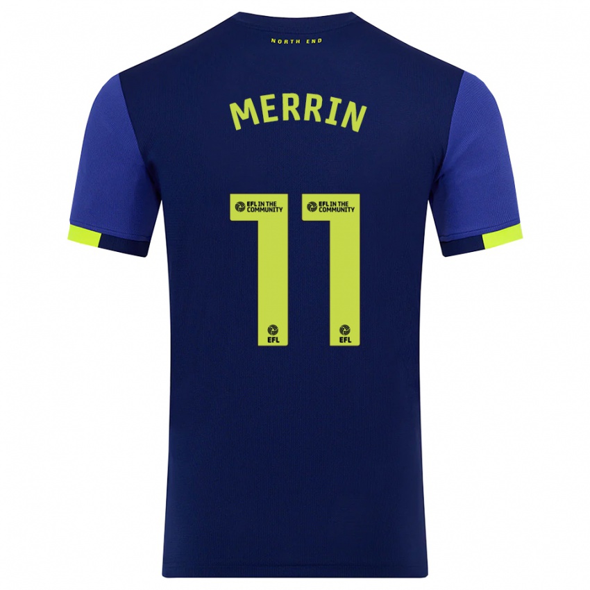 ילדים לורה מרין #11 כחול נייבי צהוב הרחק ג'רזי 2025/26 חולצה קצרה