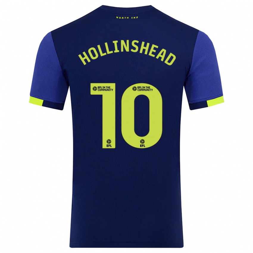 ילדים אמילי הולינשיד #10 כחול נייבי צהוב הרחק ג'רזי 2025/26 חולצה קצרה