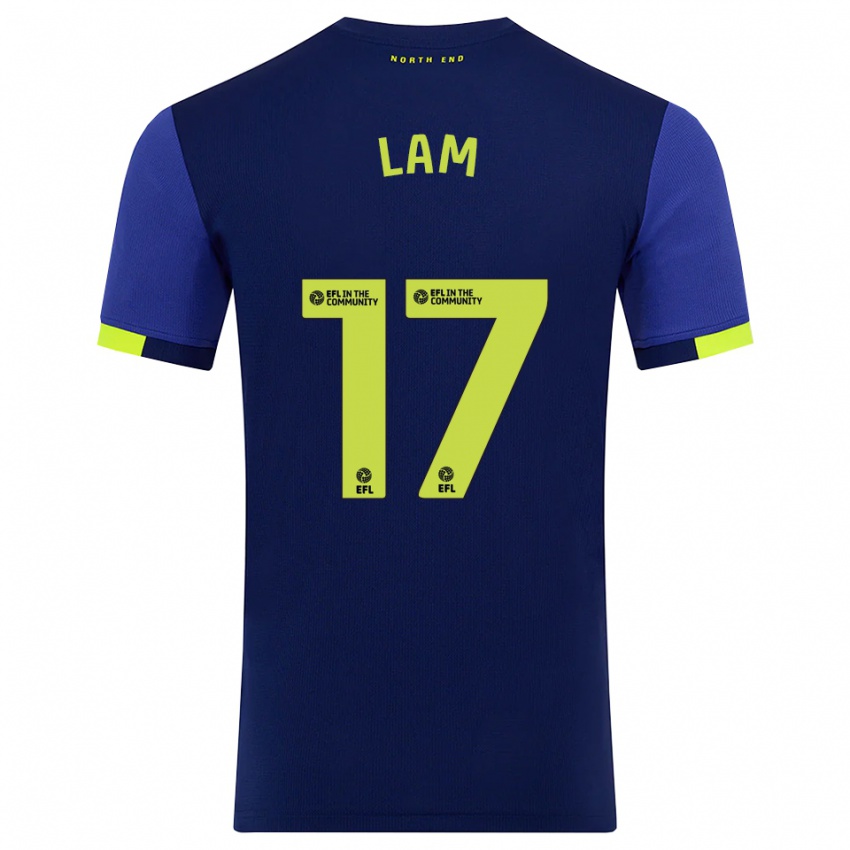 ילדים Isaac Lam #17 כחול נייבי צהוב הרחק ג'רזי 2025/26 חולצה קצרה