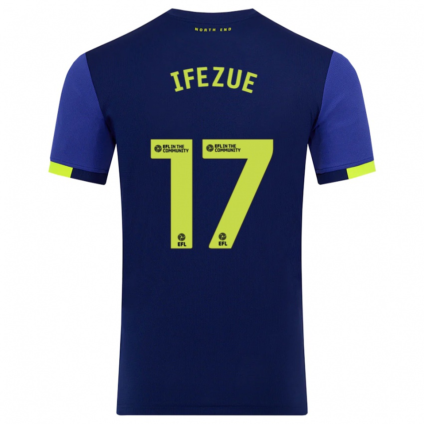 ילדים Somto Ifezue #17 כחול נייבי צהוב הרחק ג'רזי 2025/26 חולצה קצרה