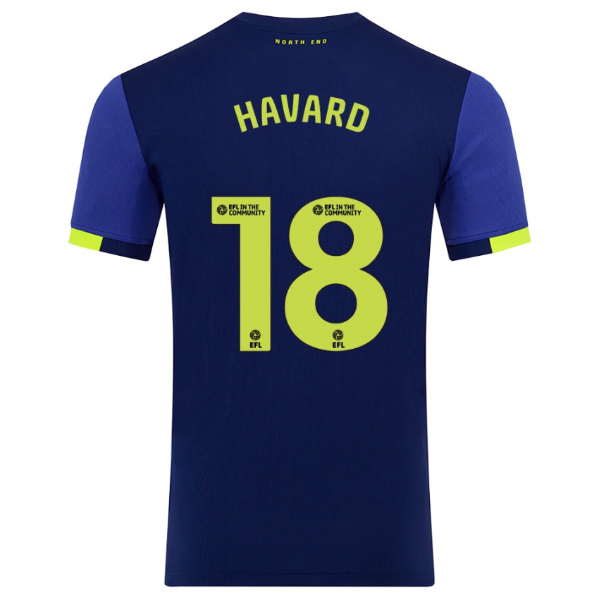 ילדים קאלום הווארד #18 כחול נייבי צהוב הרחק ג'רזי 2025/26 חולצה קצרה