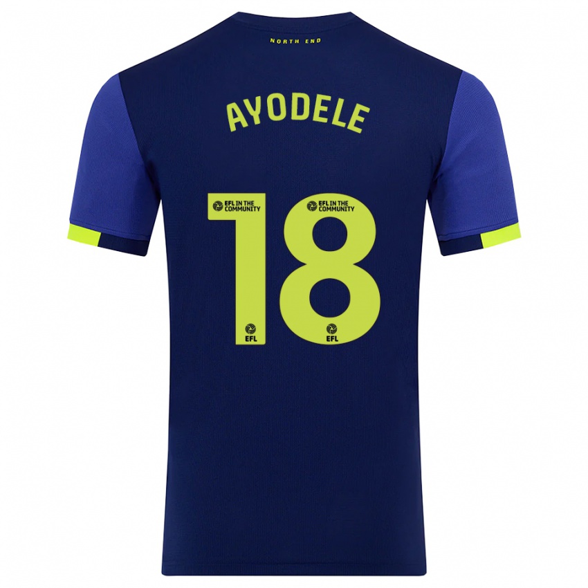 ילדים Michael Ayodele #18 כחול נייבי צהוב הרחק ג'רזי 2025/26 חולצה קצרה