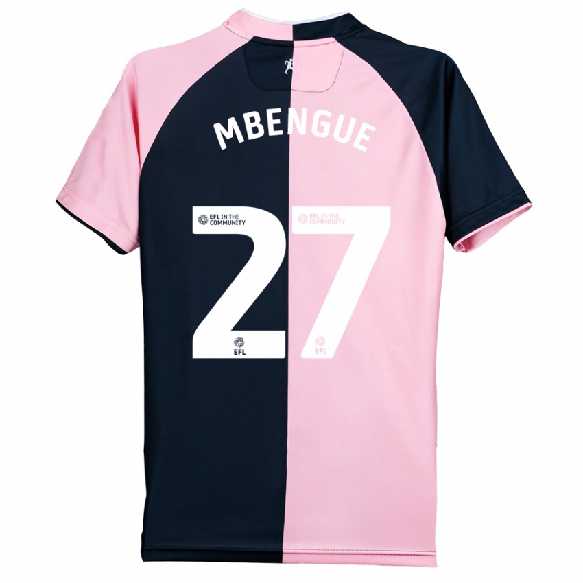 ילדים אמאדו אמבנגה #27 ורוד שחור הרחק ג'רזי 2025/26 חולצה קצרה