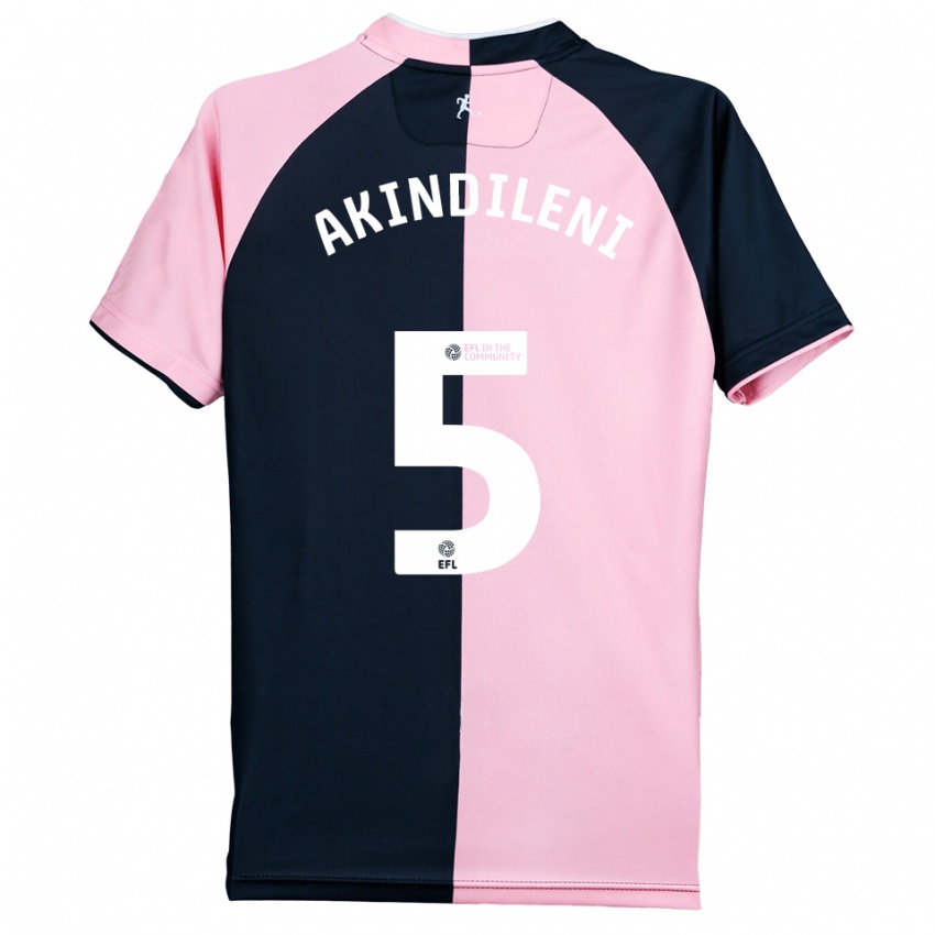 ילדים Timothy Akindileni #5 ורוד שחור הרחק ג'רזי 2025/26 חולצה קצרה