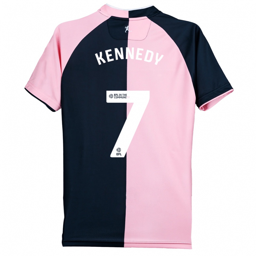 ילדים Rico Kennedy #7 ורוד שחור הרחק ג'רזי 2025/26 חולצה קצרה