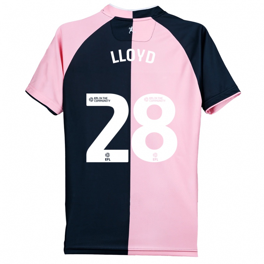 ילדים אלפי דייוויד לויד #28 ורוד שחור הרחק ג'רזי 2025/26 חולצה קצרה