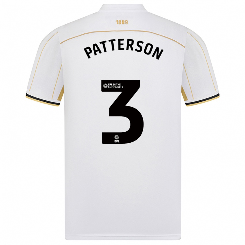 ילדים לנון פטרסון #3 לבן זהב הרחק ג'רזי 2025/26 חולצה קצרה ילדים לנון פטרסון #3 לבן זהב הרחק ג'רזי 2025/26 חולצה קצרה