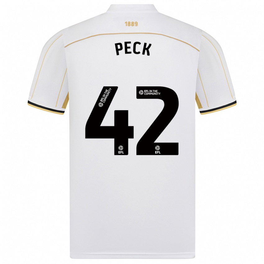 ילדים סידי פק #42 לבן זהב הרחק ג'רזי 2025/26 חולצה קצרה