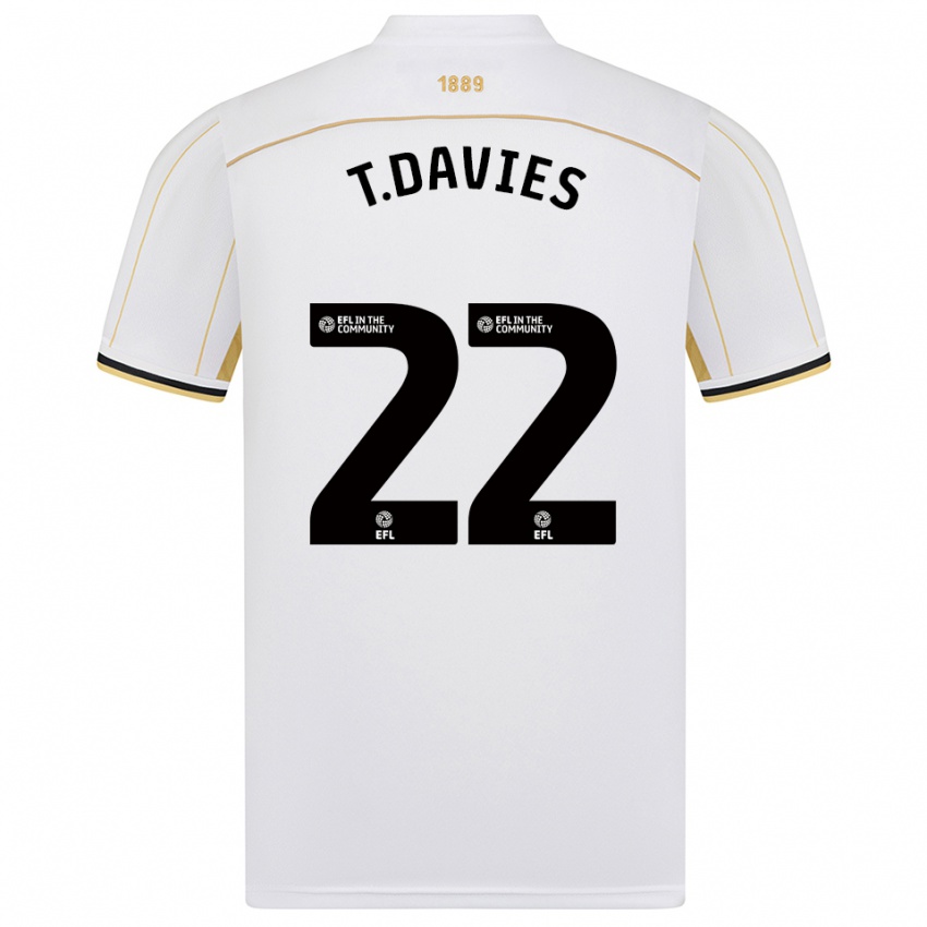 ילדים תומאס דייוויס #22 לבן זהב הרחק ג'רזי 2025/26 חולצה קצרה