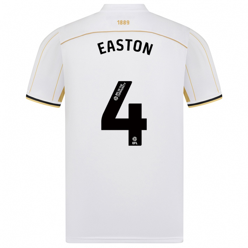 ילדים איוון איסטון #4 לבן זהב הרחק ג'רזי 2025/26 חולצה קצרה