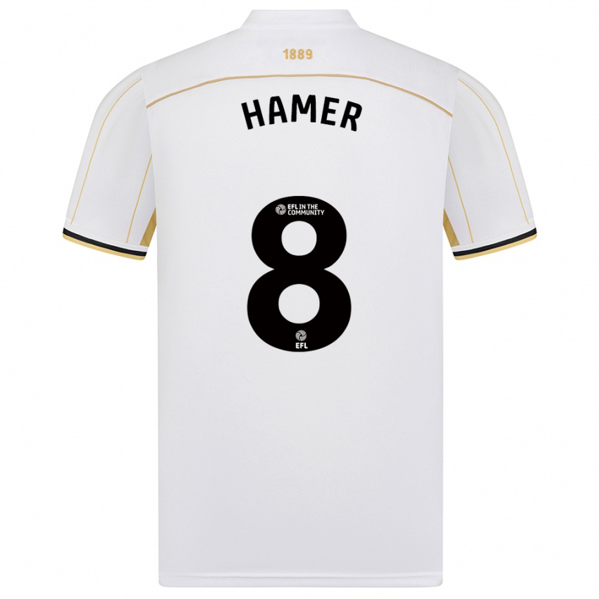 ילדים גוסטבו האמר #8 לבן זהב הרחק ג'רזי 2025/26 חולצה קצרה