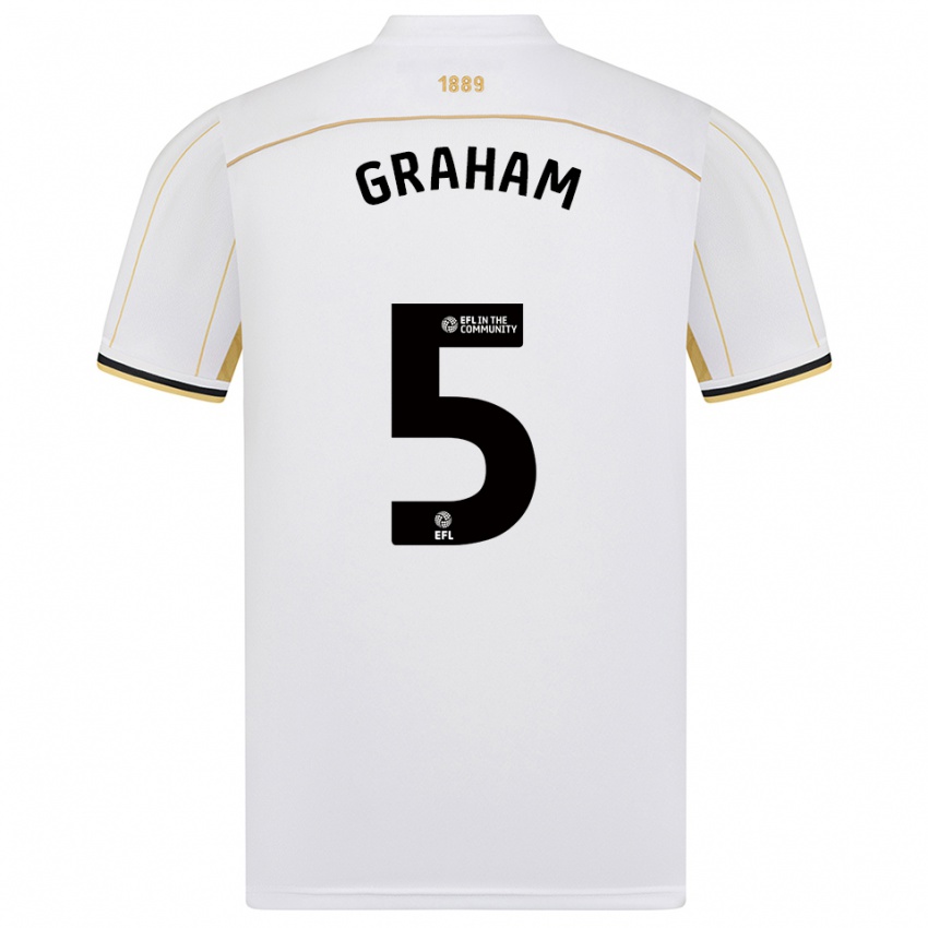 ילדים מולי גראהם #5 לבן זהב הרחק ג'רזי 2025/26 חולצה קצרה