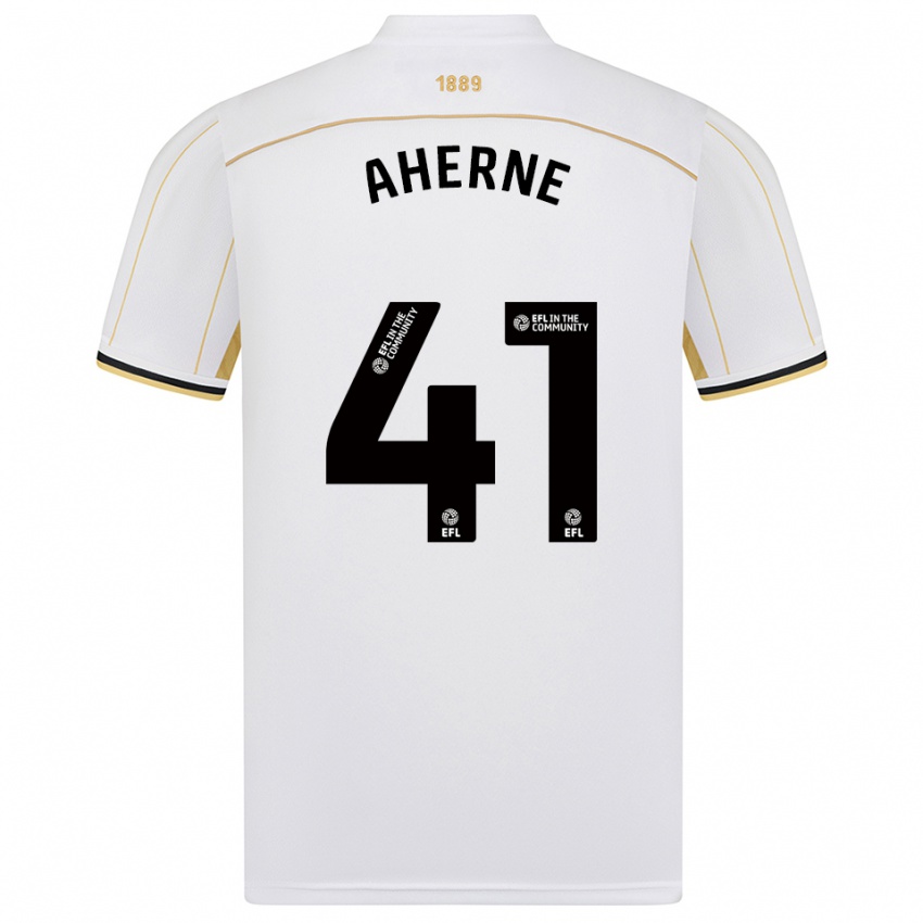 ילדים אליסה מיי אהרן #41 לבן זהב הרחק ג'רזי 2025/26 חולצה קצרה