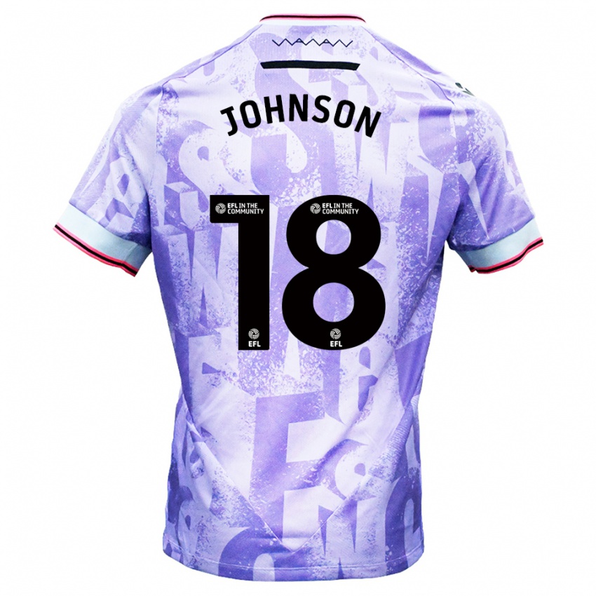 ילדים מרווין ג'ונסון #18 לילך לבן הרחק ג'רזי 2025/26 חולצה קצרה