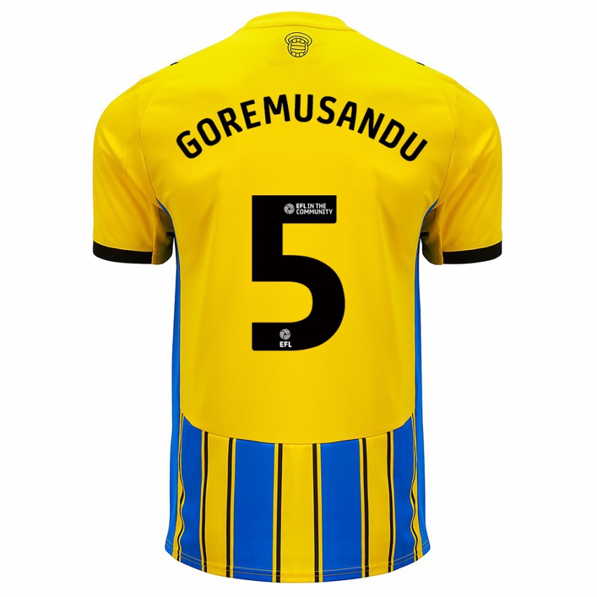 ילדים Tino Goremusandu #5 כחול צהוב הרחק ג'רזי 2025/26 חולצה קצרה