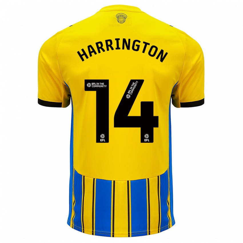 ילדים Harry Harrington #14 כחול צהוב הרחק ג'רזי 2025/26 חולצה קצרה