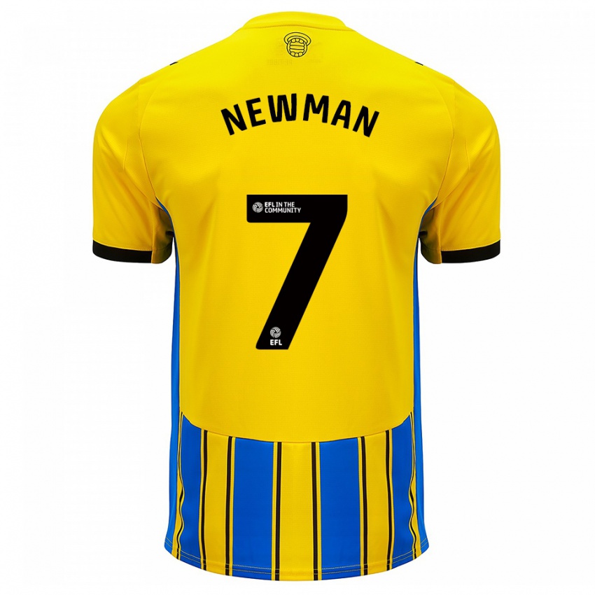 ילדים Oli Newman #7 כחול צהוב הרחק ג'רזי 2025/26 חולצה קצרה