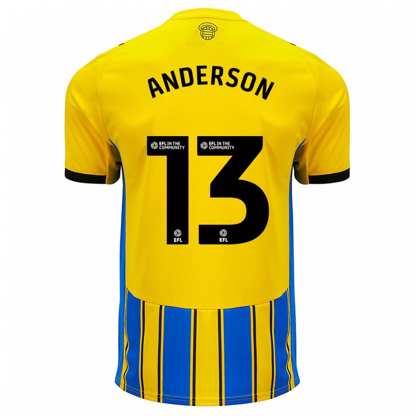 ילדים קאלום אנדרסון #13 כחול צהוב הרחק ג'רזי 2025/26 חולצה קצרה