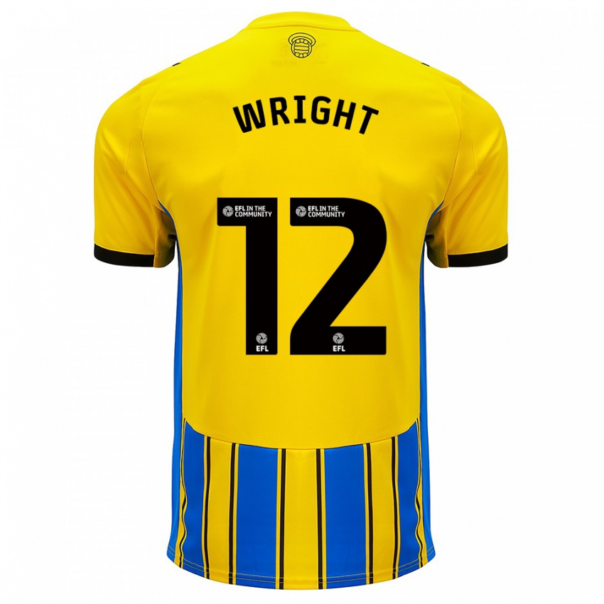 ילדים ג'ושוע רייט #12 כחול צהוב הרחק ג'רזי 2025/26 חולצה קצרה